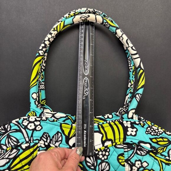 Vera Bradley island blooms Floral Patterned bucket Tote Bag seafoam lime - Picture 4 of 8